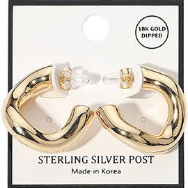 18K Gold Dipped Abstract Hoop Earrings