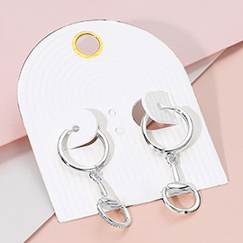 Sculptural Metal Dangle Huggie Hoop Earrings