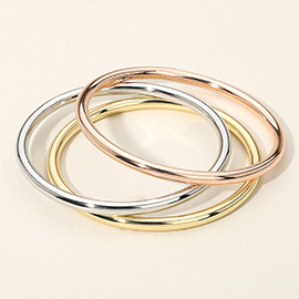 3PCS - Metal Bangle Multi Layered Bracelets