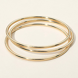 3PCS - Metal Bangle Multi Layered Bracelets