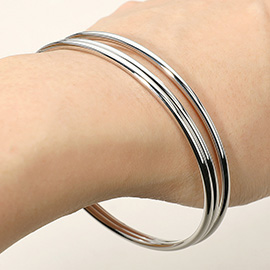 3PCS - Metal Bangle Multi Layered Bracelets