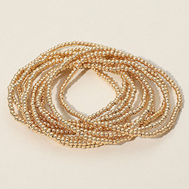 10PCS - Metal Ball Beaded Stretch Multi Layered Bracelets