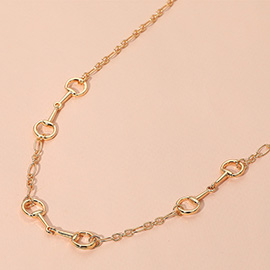 Metal Horsebit Link Chain Necklace