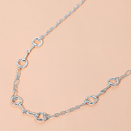 Metal Horsebit Link Chain Necklace