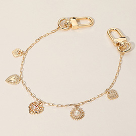 Pearl Heart Pendant Station Bag Charm