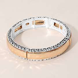 Antique Hammered Metal Stretch Bracelet