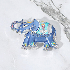 Colored Metal Elephant Magnetic Brooch