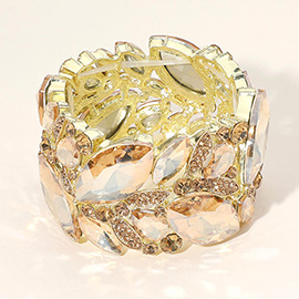 Marquise Stone Cluster Embellished Stretch Bracelet