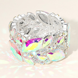 Marquise Stone Cluster Embellished Stretch Bracelet