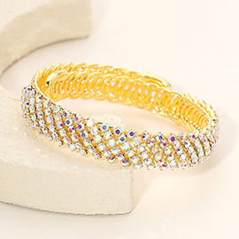 Rhinestone Paved Adjustable Evening Bracelet