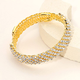 Rhinestone Paved Adjustable Evening Bracelet