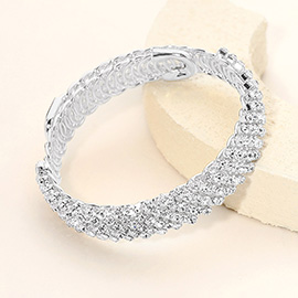 Rhinestone Paved Adjustable Evening Bracelet