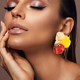 Resin Half Flower Petal Earrings