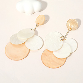 Celluloid Acetate Disc Chandelier Drop Earrings