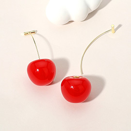 Chunky Cherry Drop Earrings