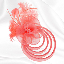Feather Mesh Flower Fascinator / Headband