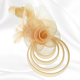 Feather Mesh Flower Fascinator / Headband
