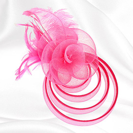 Feather Mesh Flower Fascinator / Headband