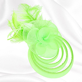 Feather Mesh Flower Fascinator / Headband