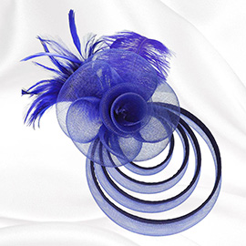 Feather Mesh Flower Fascinator / Headband