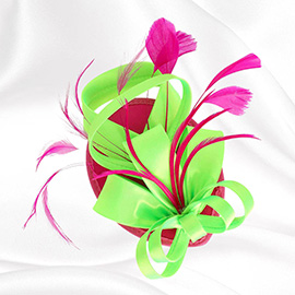 Bow Feather Mesh Fascinator / Headband
