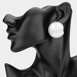 Bold Brushed Metal Ball Earrings
