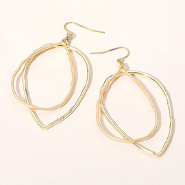Abstract Hammered Open Metal Wire Dangle Earrings