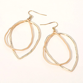 Abstract Hammered Open Metal Wire Dangle Earrings