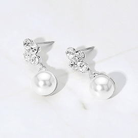 Pearl Dangle Evening Earrings