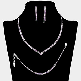 Rhinestone Paved Jewelry Set
