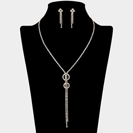 Rhinestone Paved Drop V Shaped Necklace
