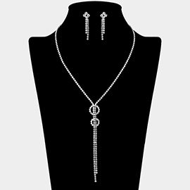 Rhinestone Paved Drop V Shaped Necklace