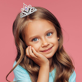 Marquise Stone Pointed Rhinestone Paved Princess Mini Tiara