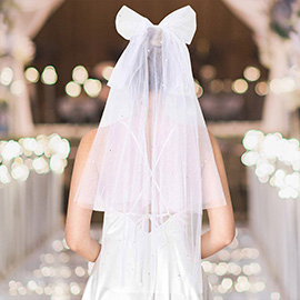 Bow Pearl Bridal Wedding Bachelorette Veil