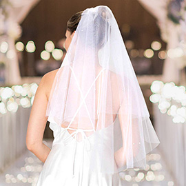 2 Tiers Pearl Bridal Wedding Bachelorette Veil