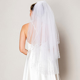 3 Tiers Pearl Rhinestone Bridal Wedding Bachelorette Veil