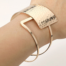 Hammered Metal Geometric Cuff Bracelet
