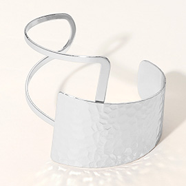 Hammered Metal Geometric Cuff Bracelet