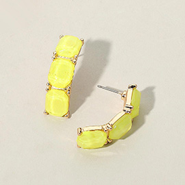 Triple Stone Cluster Earrings