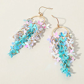 Flower Sequin Embellished Drop Dangle Earrings