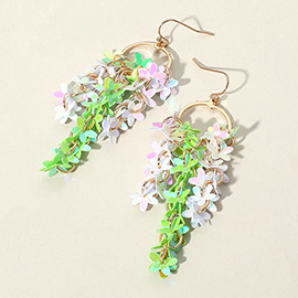 Flower Sequin Embellished Drop Dangle Earrings