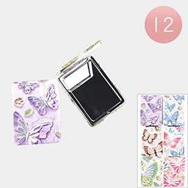 Butterfly Pattern Printed Cosmetic Mirrors