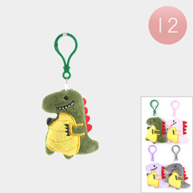 12PCS - Dinosaur Plush Doll Keychains / Bag Charms