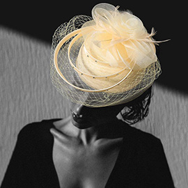 Mesh Flower Feather Pointed Fascinator / Dressy Hat