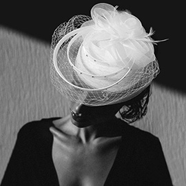 Mesh Flower Feather Pointed Fascinator / Dressy Hat