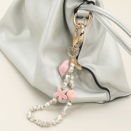 Ceramic Starfish Seashell Floral Ball Beaded Keychain / Bag Charm