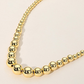 Stainless Steel Ball Beaded Chain Necklace