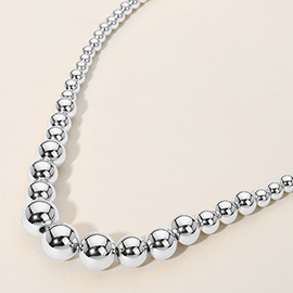 Stainless Steel Ball Beaded Chain Necklace