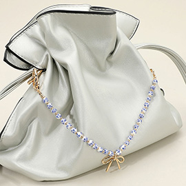 Metal Bow Charm Pointed Floral Ceramic Ball Beaded Bag Charm