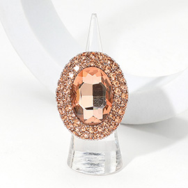 Oval Rhinestone Pointed Stretch Ring